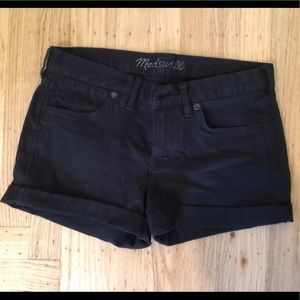 Madewell black denim shorts, size 26